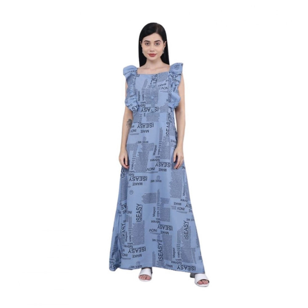 Women's Casual Crepe Sleeveless Dress — Grey
