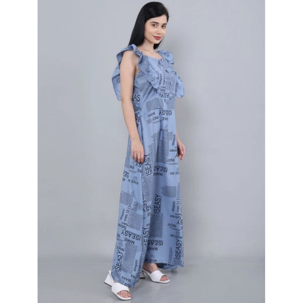 Women's Casual Crepe Sleeveless Dress — Grey