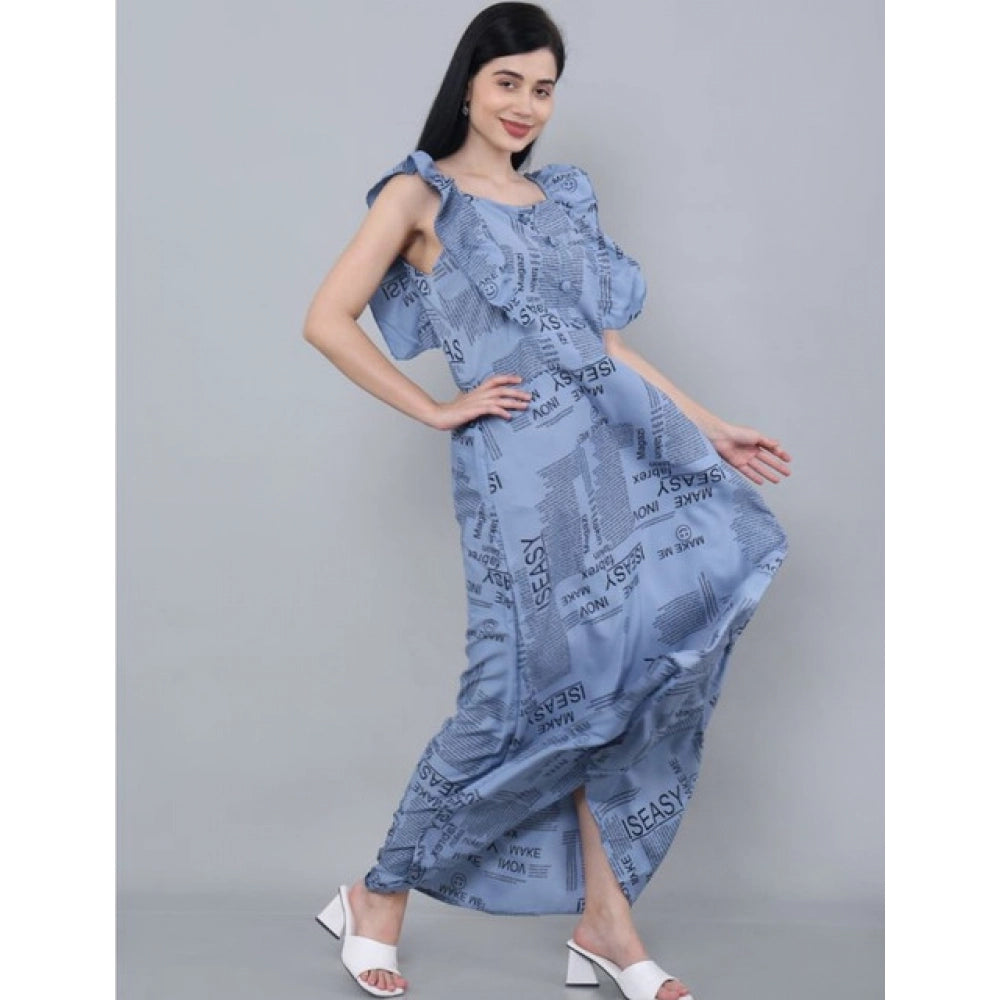 Women's Casual Crepe Sleeveless Dress — Grey