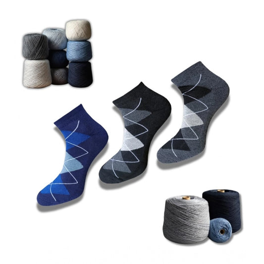 3_Pair Set Unisex Casual Cotton Printed Low Cut Socks · 1122