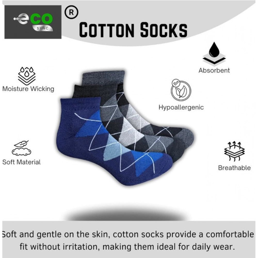 3_Pair Set Unisex Casual Cotton Printed Low Cut Socks · 1122