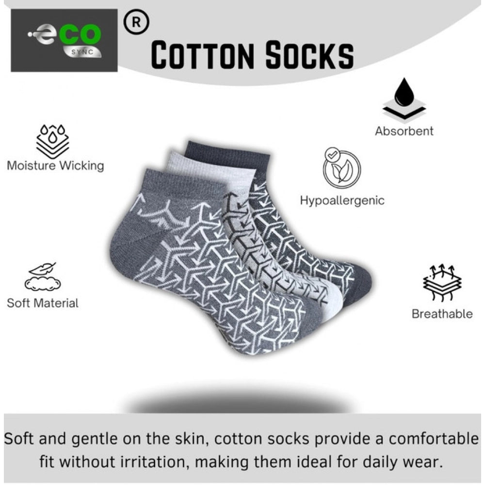 3_Pair Set Unisex Casual Cotton Printed Low Cut Socks · 1169