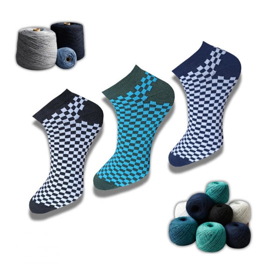 3_Pair Set Unisex Casual Cotton Printed Low Cut Socks · 1170