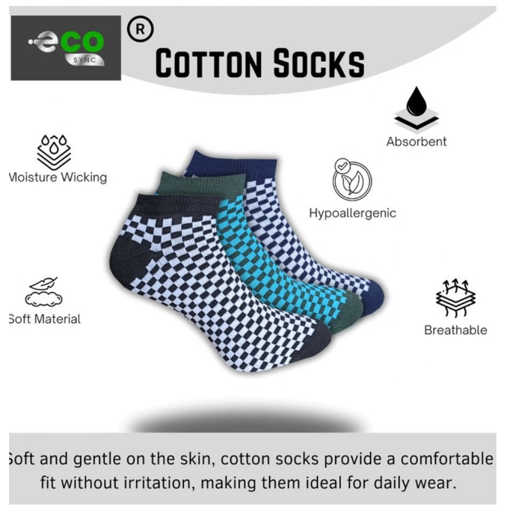 3_Pair Set Unisex Casual Cotton Printed Low Cut Socks · 1170