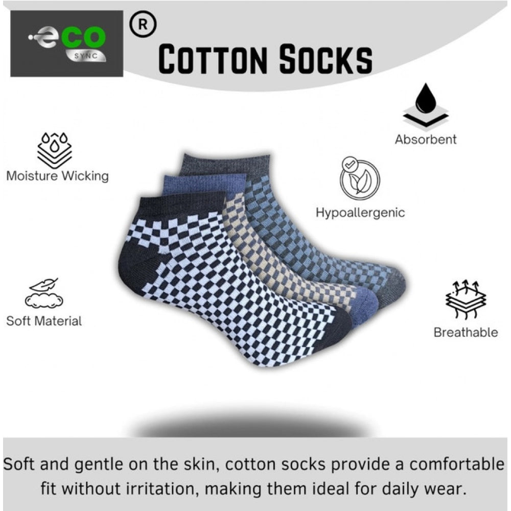 3_Pair Set Unisex Casual Cotton Printed Low Cut Socks · 1171