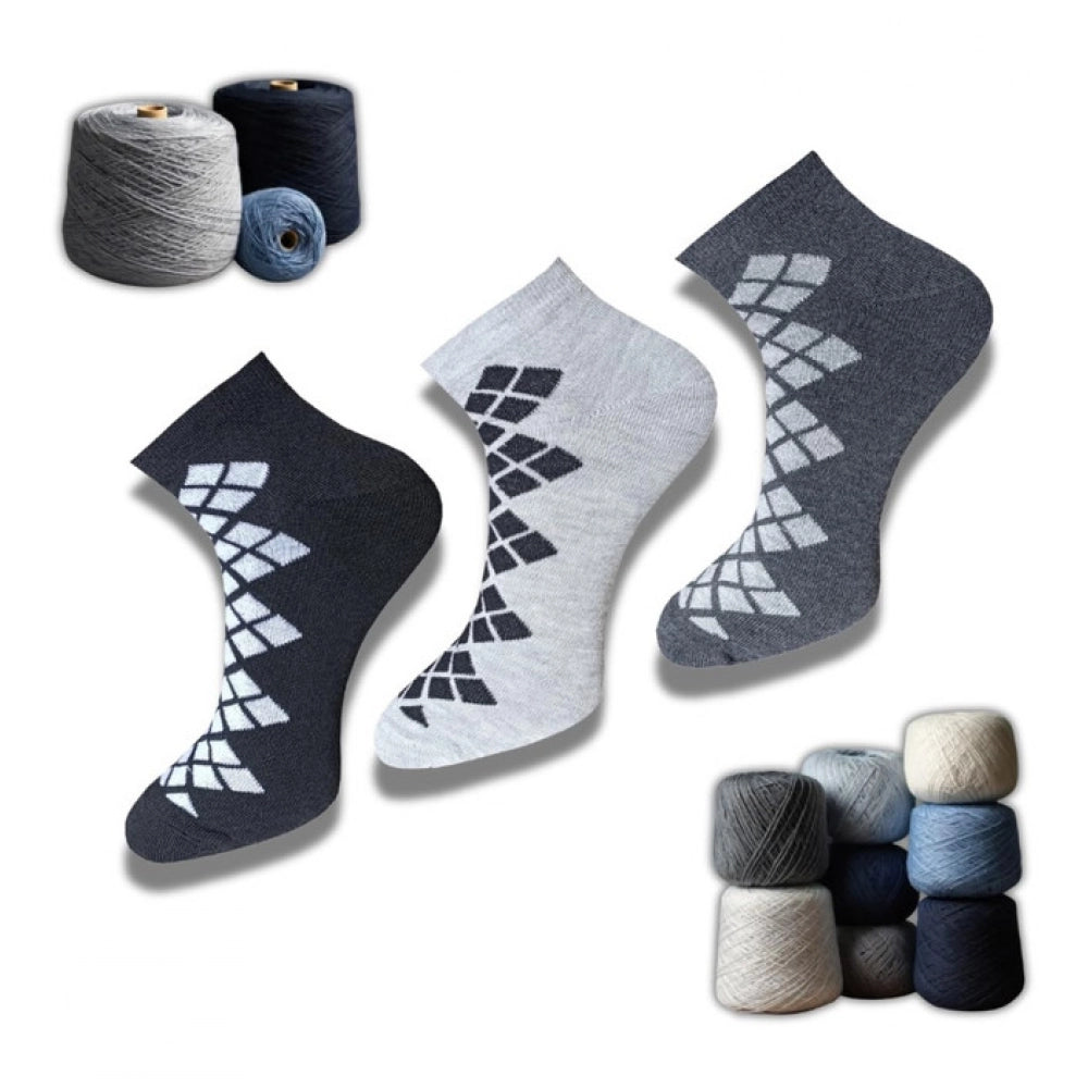 3_Pair Set Unisex Casual Cotton Printed Low Cut Socks · 1172