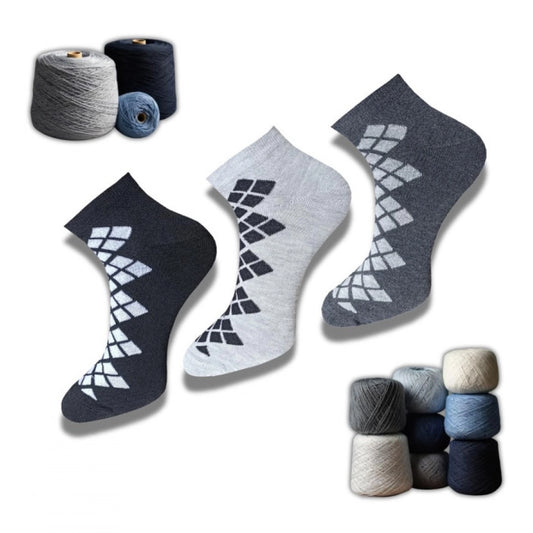 3_Pair Set Unisex Casual Cotton Printed Low Cut Socks · 1172