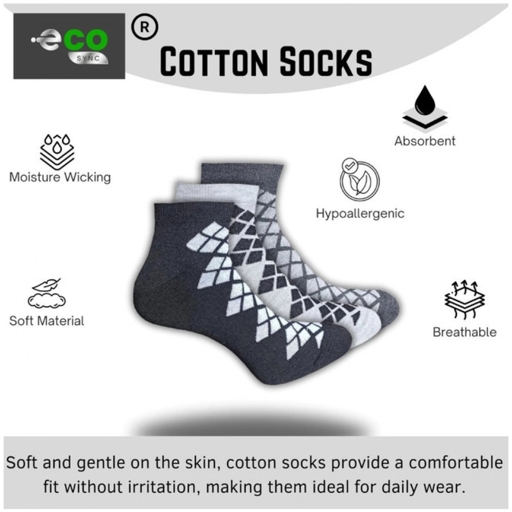3_Pair Set Unisex Casual Cotton Printed Low Cut Socks · 1172