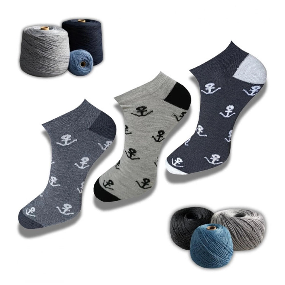 3_Pair Set Unisex Casual Cotton Printed Low Cut Socks · 1174