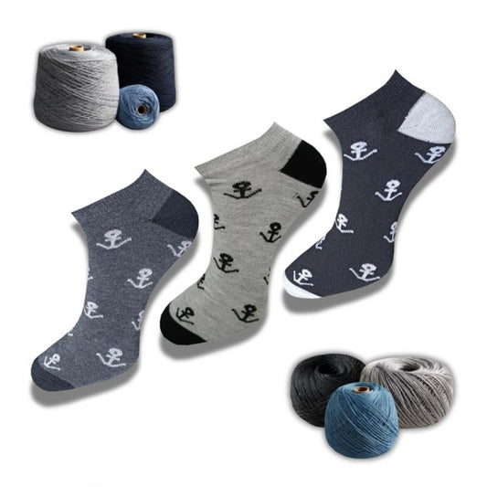 3_Pair Set Unisex Casual Cotton Printed Low Cut Socks · 1174