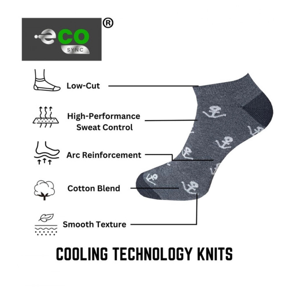 3_Pair Set Unisex Casual Cotton Printed Low Cut Socks · 1174