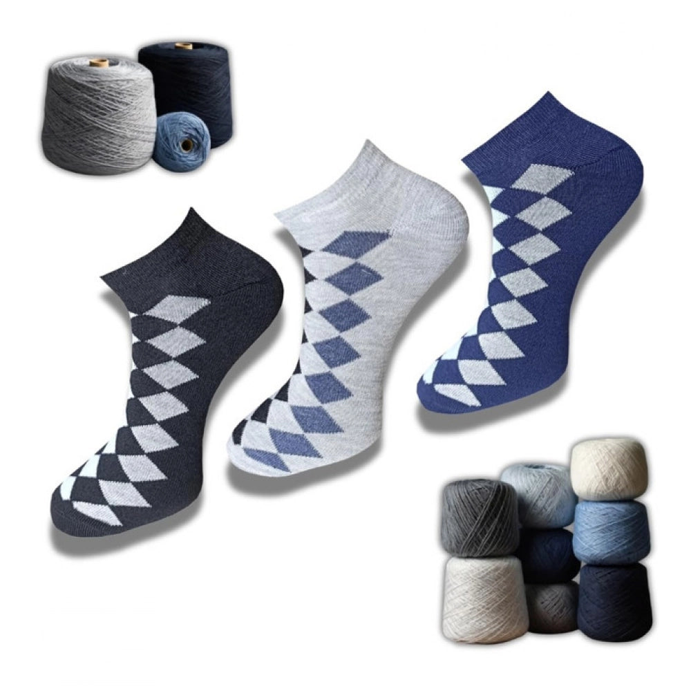 3_Pair Set Unisex Casual Cotton Printed Low Cut Socks · 1175