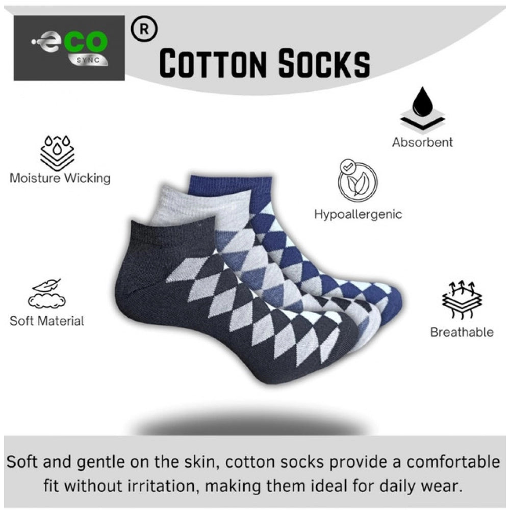 3_Pair Set Unisex Casual Cotton Printed Low Cut Socks · 1175