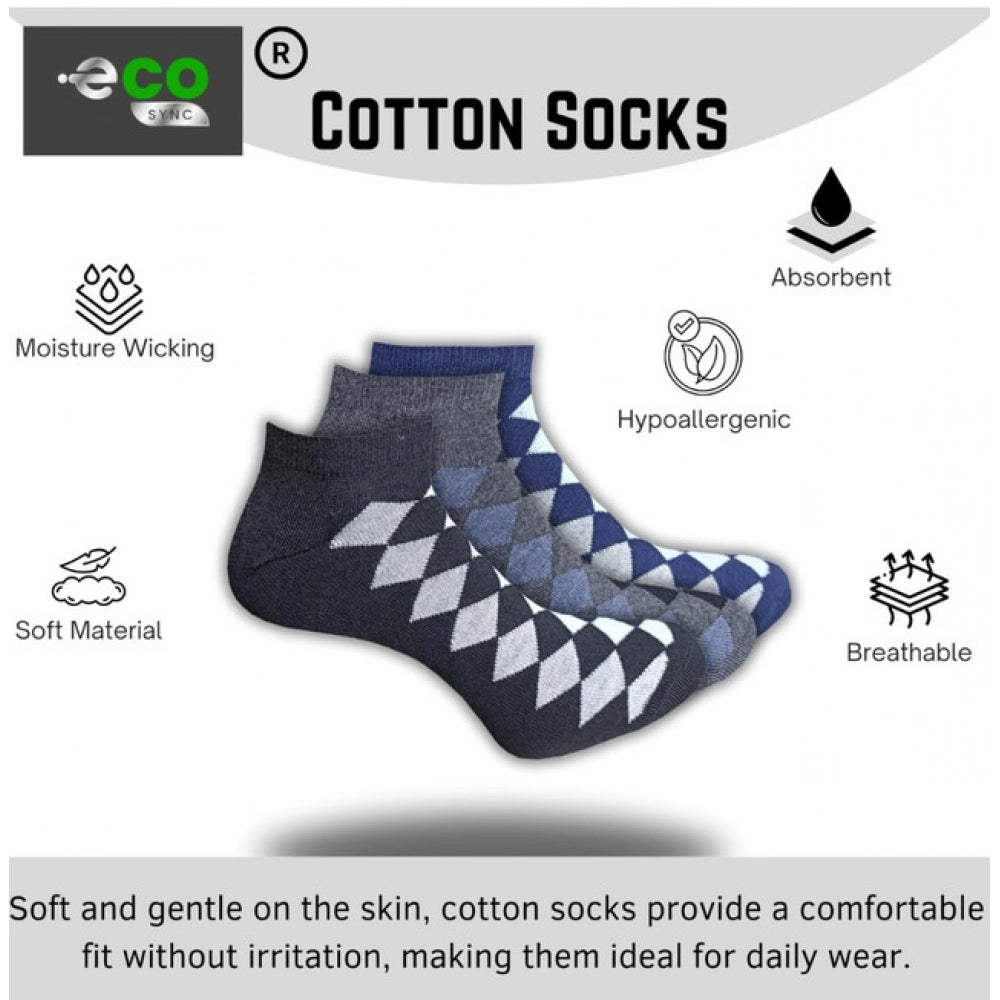 3_Pair Set Unisex Casual Cotton Printed Low Cut Socks · 1176