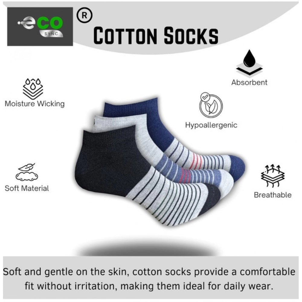 3_Pair Set Unisex Casual Cotton Printed Low Cut Socks · 1179