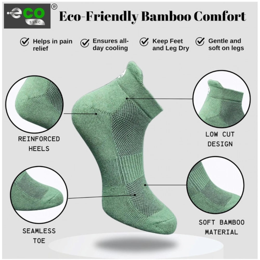 4_Pair Set Unisex Casual Bamboo Cotton Printed Ankle Length · 3171
