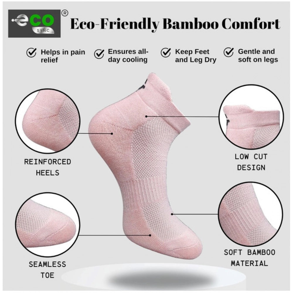 4_Pair Set Unisex Casual Bamboo Cotton Printed Ankle Length · 3173