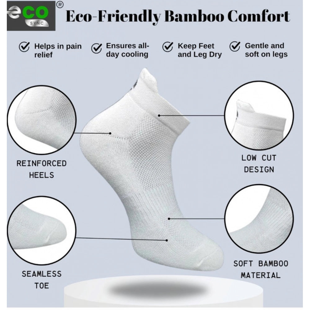 4_Pair Set Unisex Casual Bamboo Cotton Printed Ankle Length · 3175