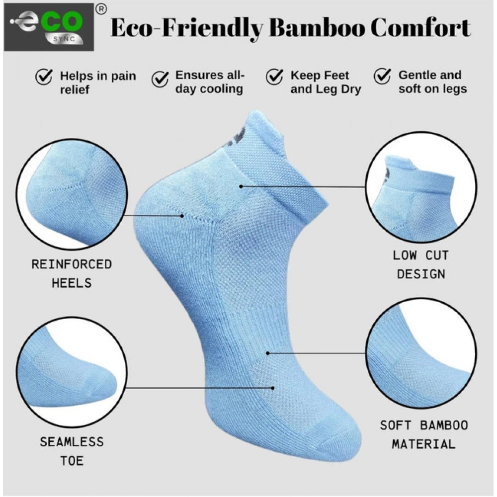4_Pair Set Unisex Casual Bamboo Cotton Printed Ankle Length · 3182