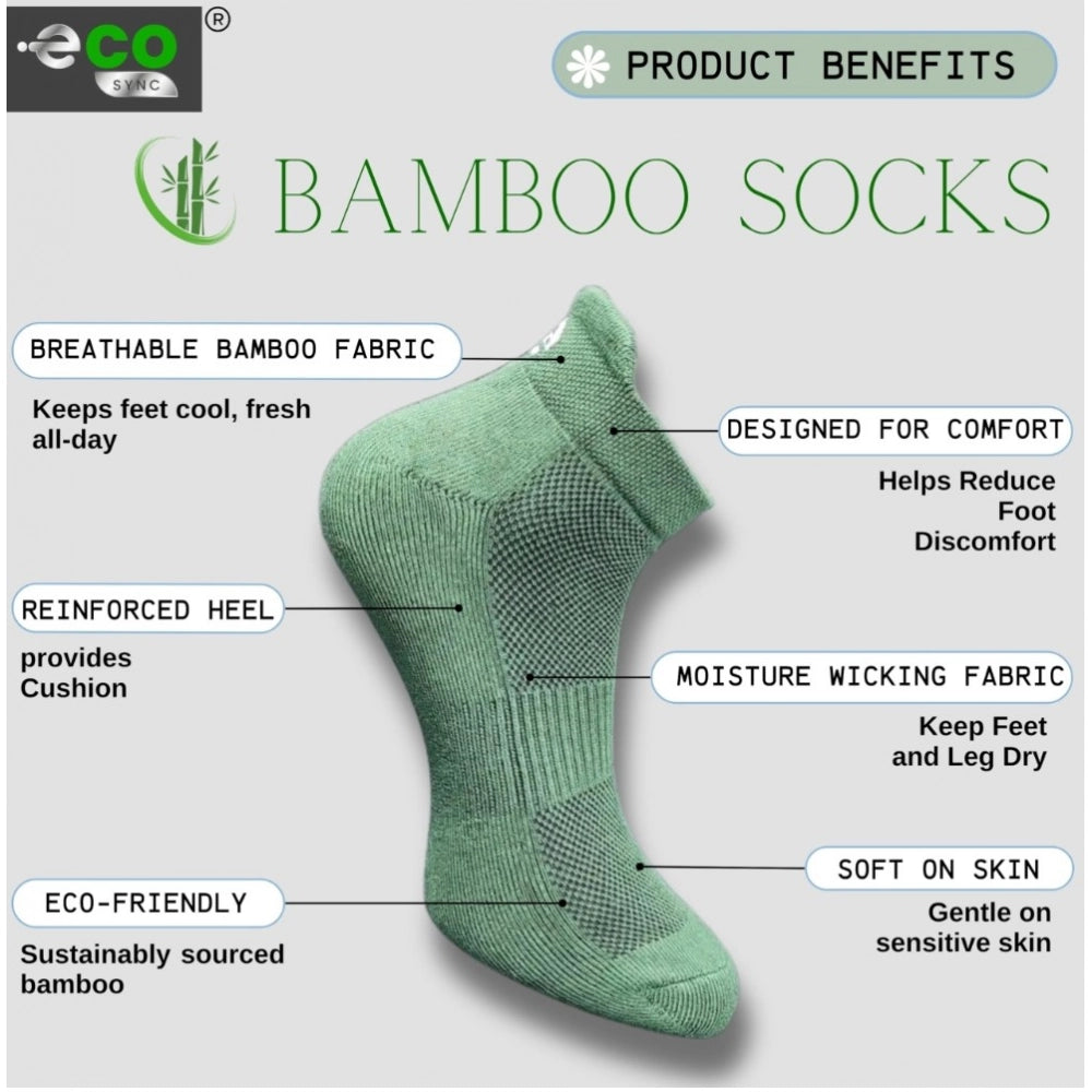 4_Pair Set Unisex Casual Bamboo Cotton Printed Ankle Length · 3185