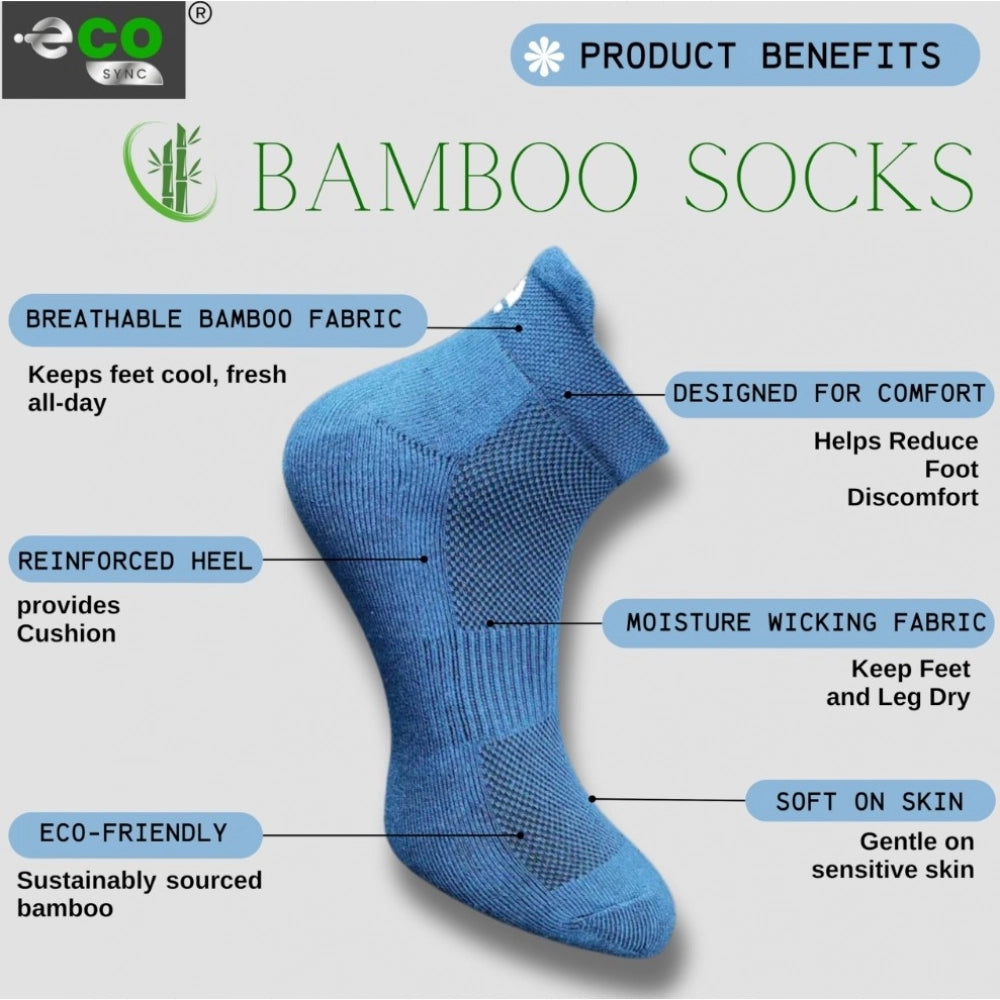 4_Pair Set Unisex Casual Bamboo Cotton Printed Ankle Length · 3186