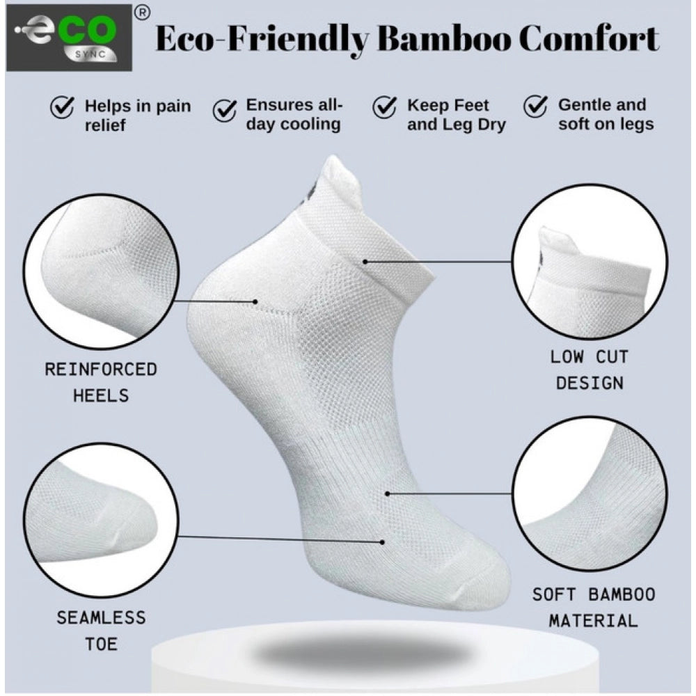 4_Pair Set Unisex Casual Bamboo Cotton Printed Ankle Length · 3186