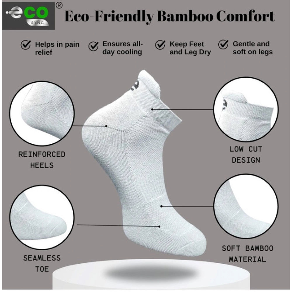 4_Pair Set Unisex Casual Bamboo Cotton Printed Ankle Length · 3187