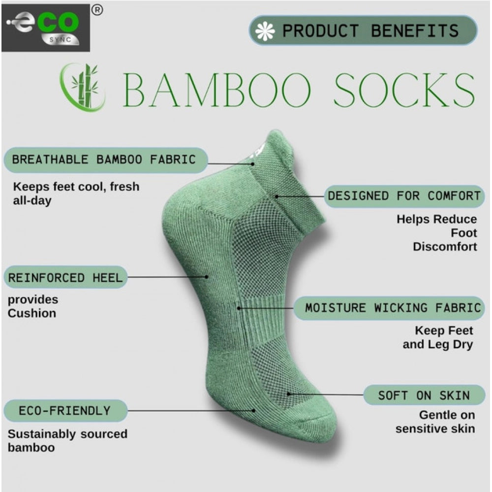 4_Pair Set Unisex Casual Bamboo Cotton Printed Ankle Length · 3189