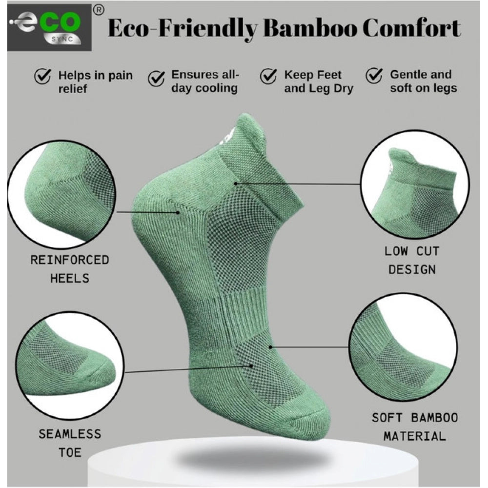 4_Pair Set Unisex Casual Bamboo Cotton Printed Ankle Length · 3189
