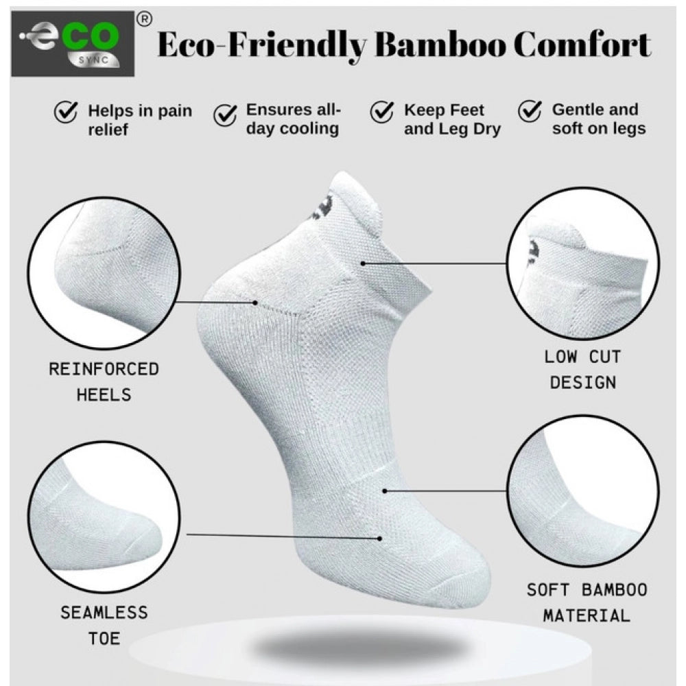 4_Pair Set Unisex Casual Bamboo Cotton Printed Ankle Length · 3190