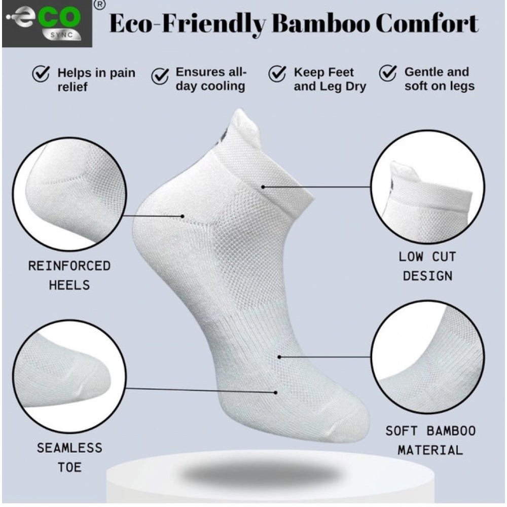 4_Pair Set Unisex Casual Bamboo Cotton Printed Ankle Length · 3191