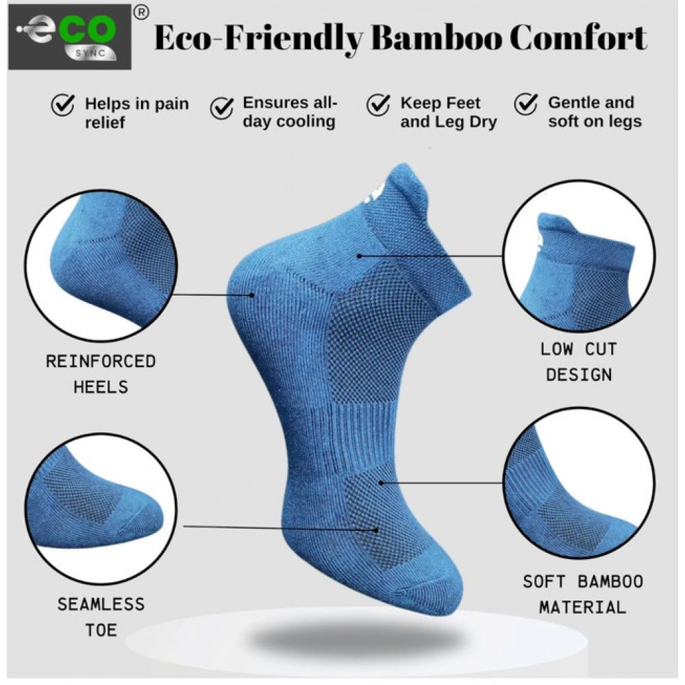 4_Pair Set Unisex Casual Bamboo Cotton Printed Ankle Length · 3192