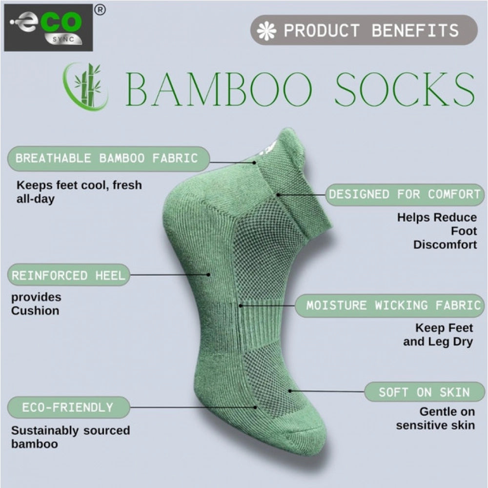 4_Pair Set Unisex Casual Bamboo Cotton Printed Ankle Length · 3196