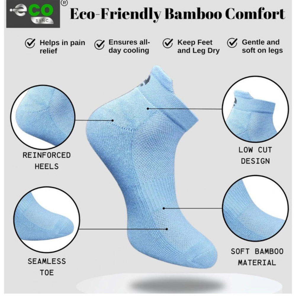 4_Pair Set Unisex Casual Bamboo Cotton Printed Ankle Length · 3196