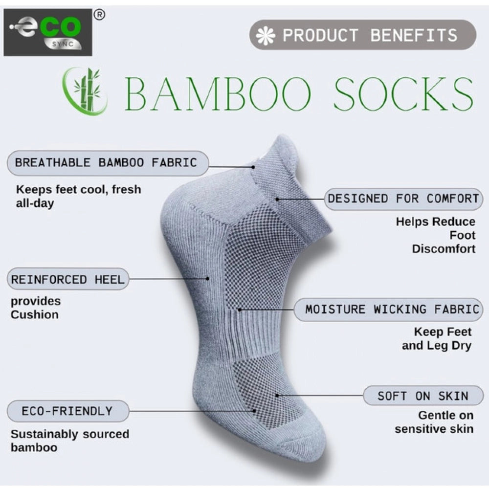 4_Pair Set Unisex Casual Bamboo Cotton Printed Ankle Length · 3204