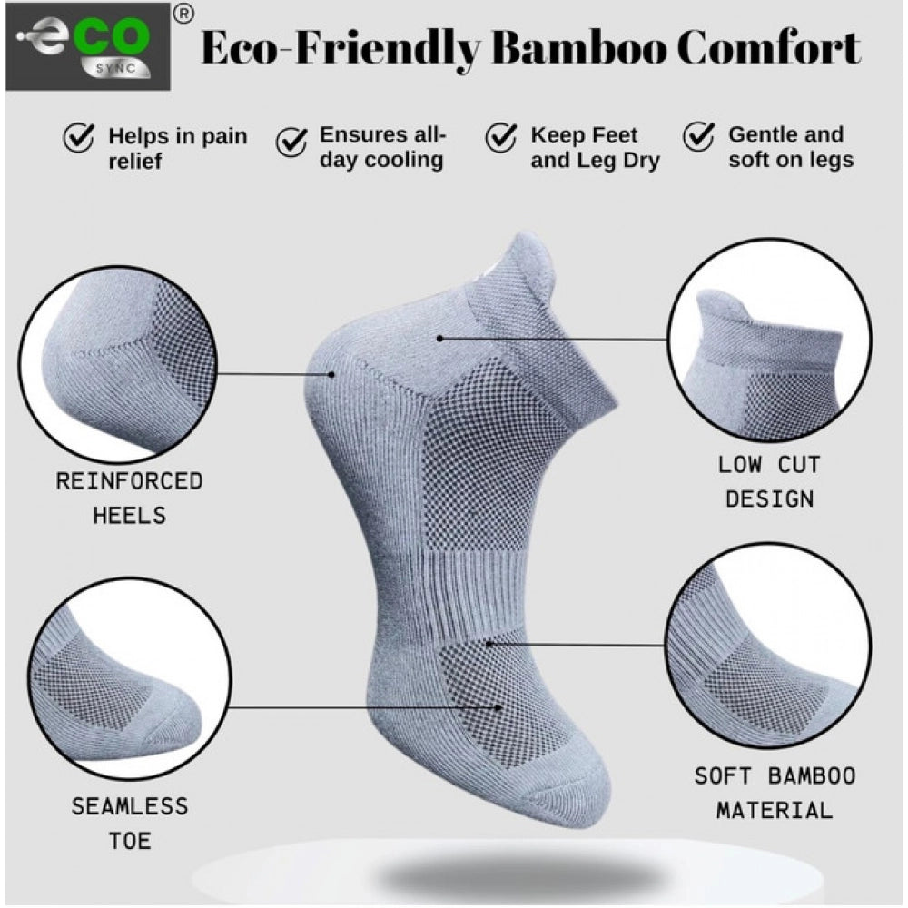 4_Pair Set Unisex Casual Bamboo Cotton Printed Ankle Length · 3210