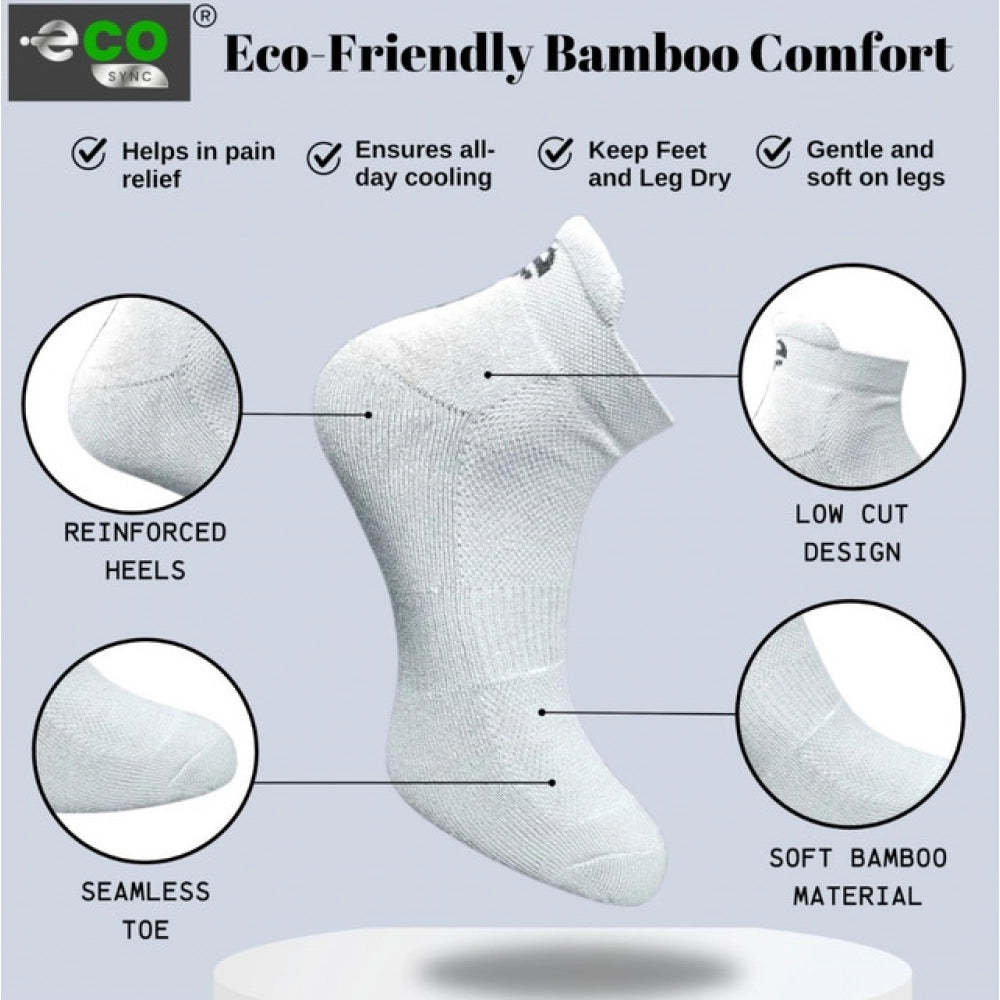 4_Pair Set Unisex Casual Bamboo Cotton Printed Ankle Length · 3222