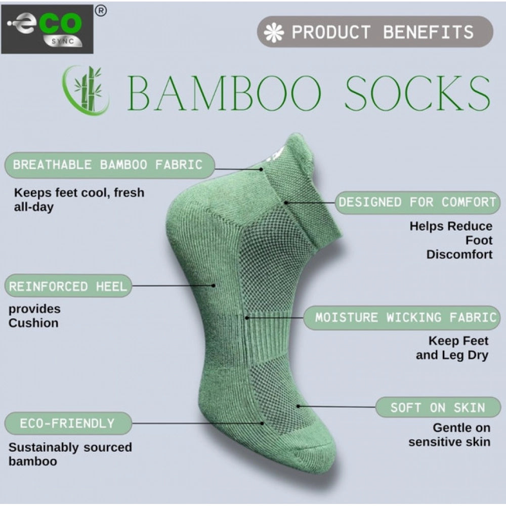 4_Pair Set Unisex Casual Bamboo Cotton Printed Ankle Length · 3223
