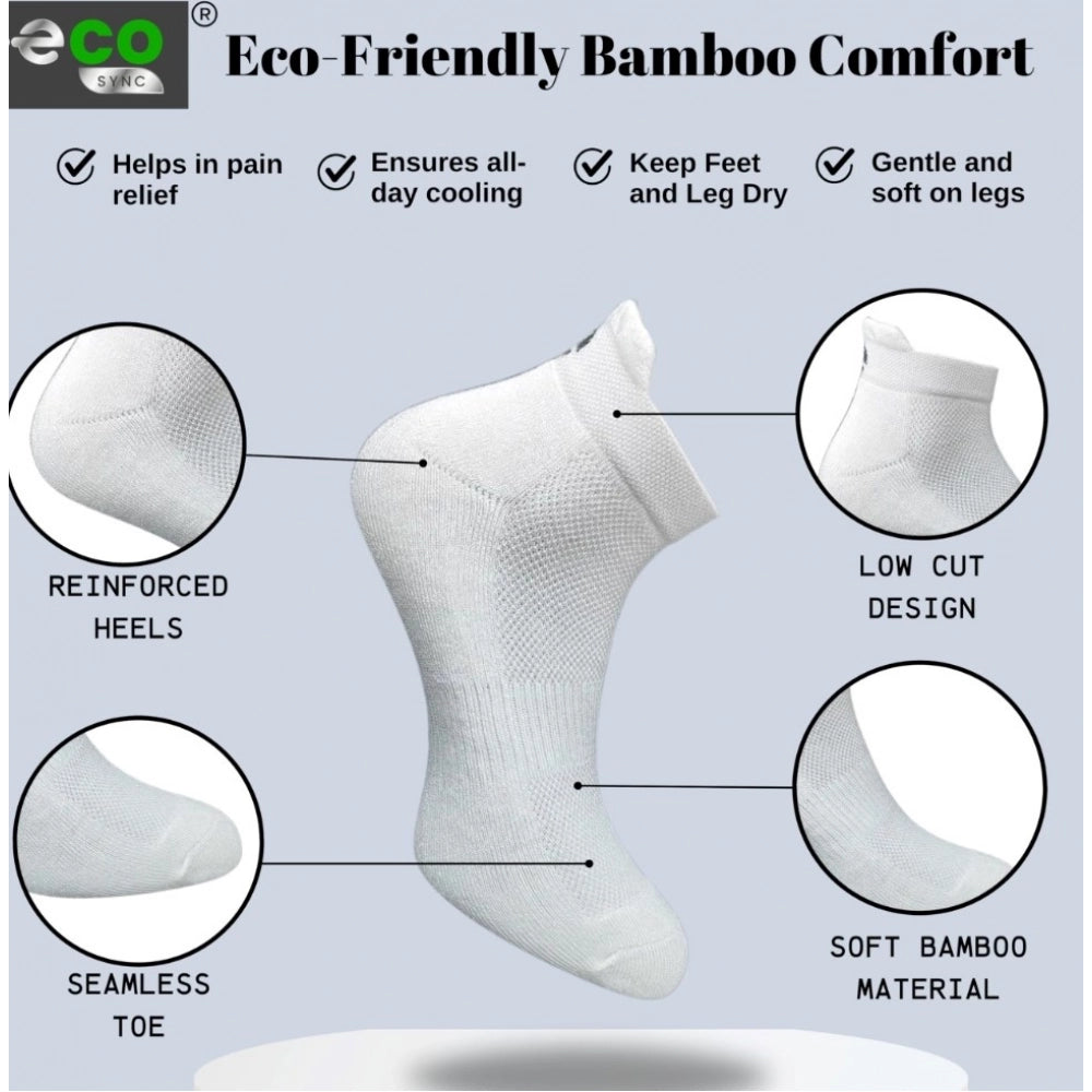 4_Pair Set Unisex Casual Bamboo Cotton Printed Ankle Length · 3223