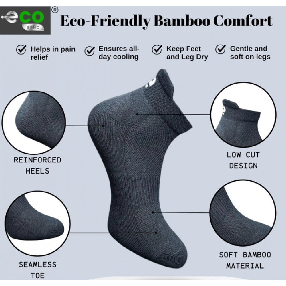 4_Pair Set Unisex Casual Bamboo Cotton Printed Ankle Length · 3225