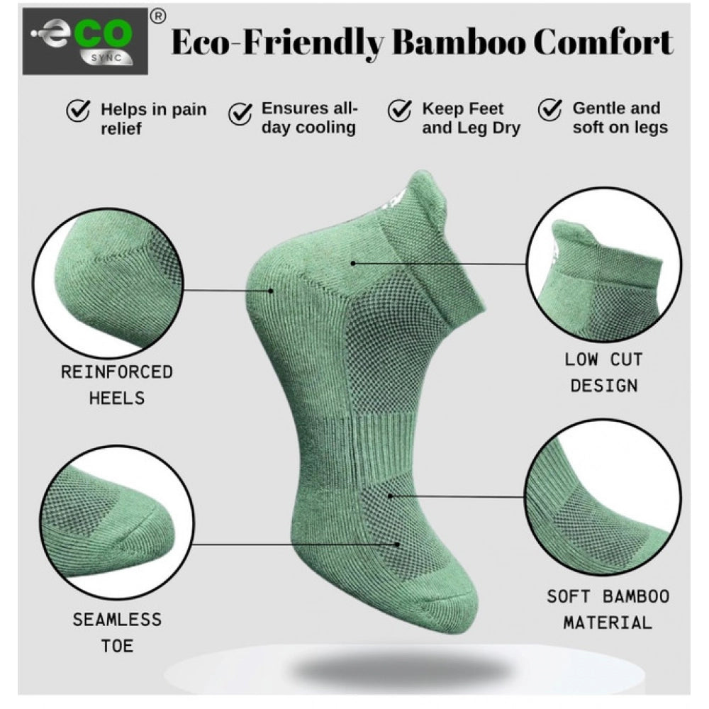 4_Pair Set Unisex Casual Bamboo Cotton Printed Ankle Length · 3229