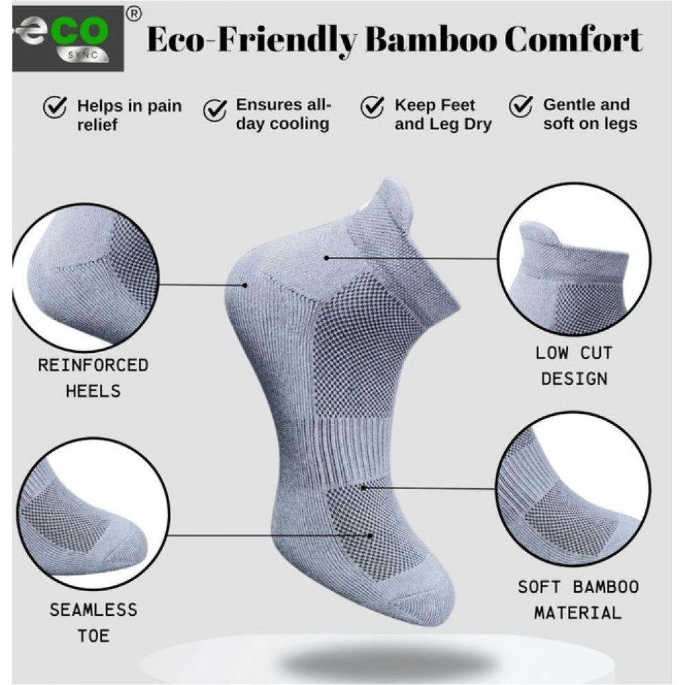 4_Pair Set Unisex Casual Bamboo Cotton Printed Ankle Length · 3232