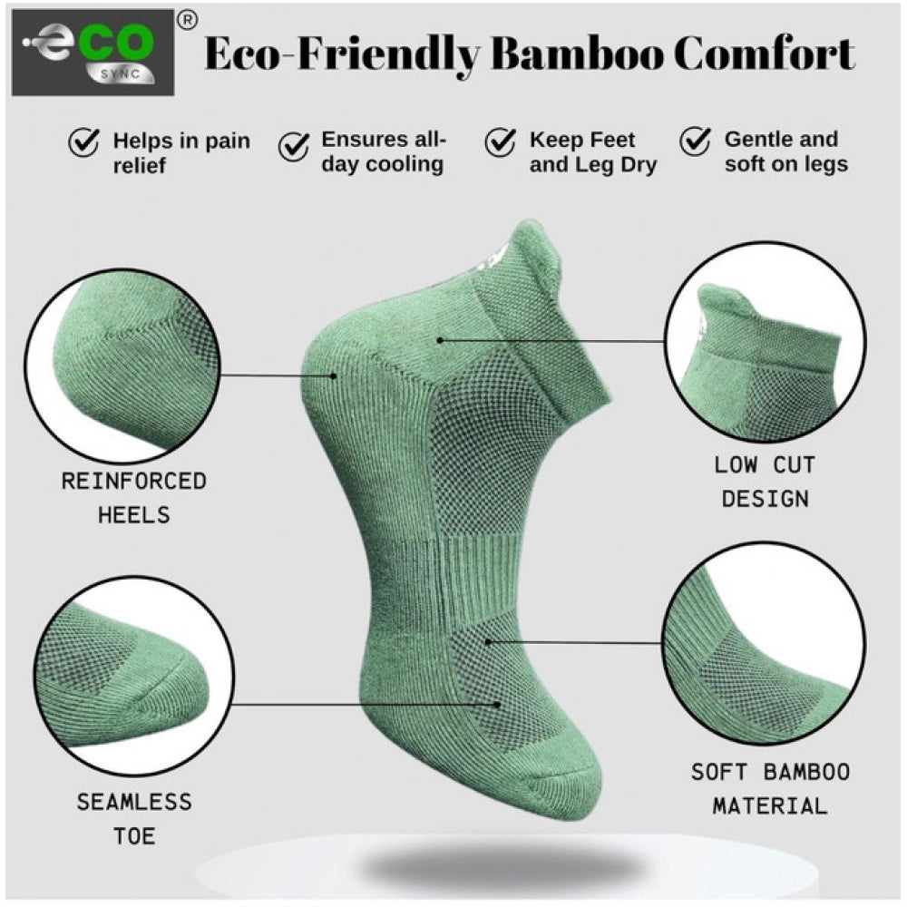 4_Pair Set Unisex Casual Bamboo Cotton Printed Ankle Length · 3237