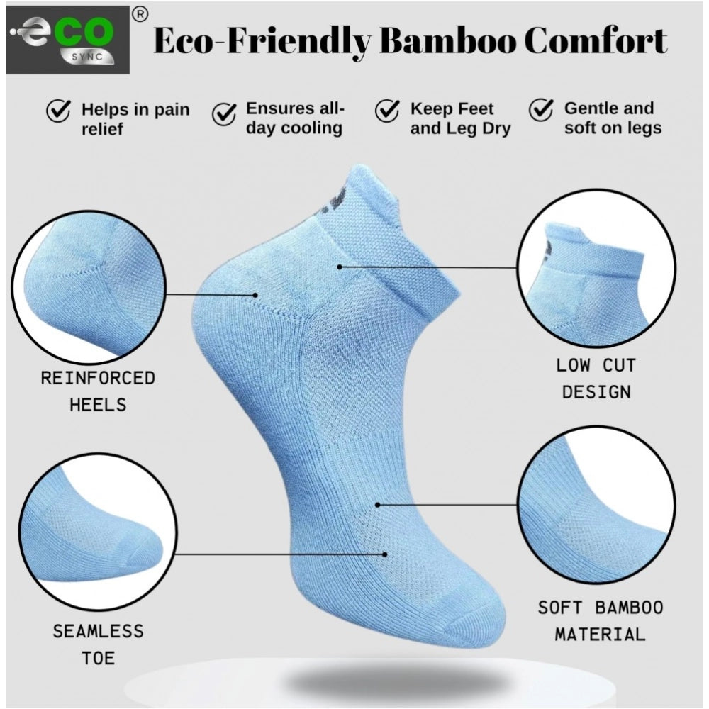 4_Pair Set Unisex Casual Bamboo Cotton Printed Ankle Length · 3244