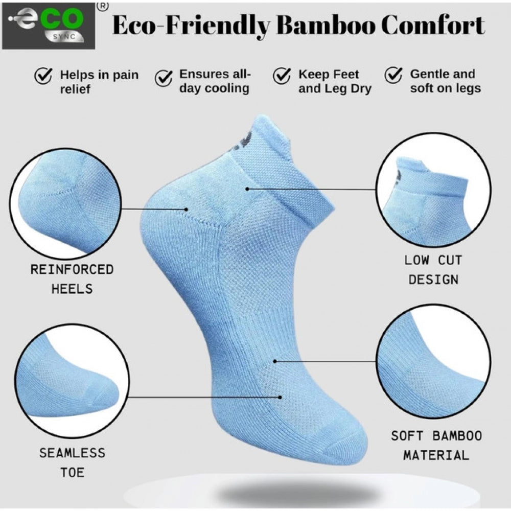 4_Pair Set Unisex Casual Bamboo Cotton Printed Ankle Length · 3246