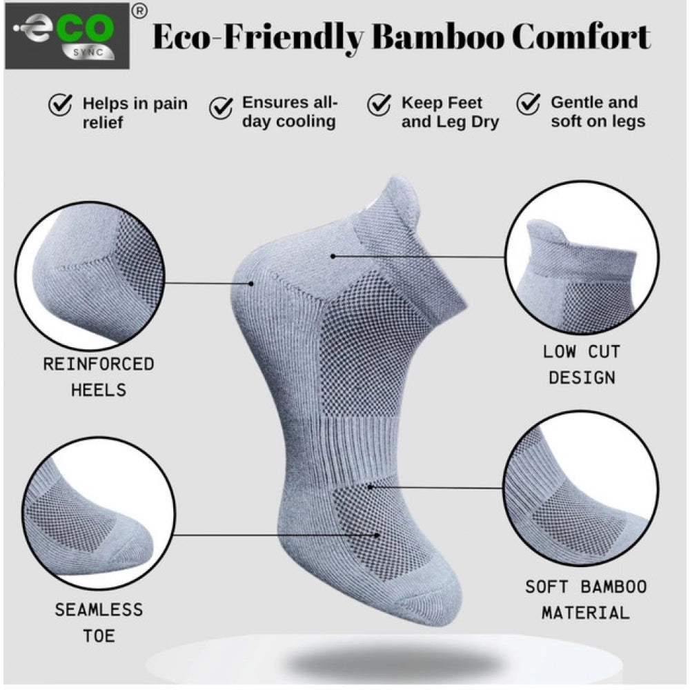 4_Pair Set Unisex Casual Bamboo Cotton Printed Ankle Length · 3249