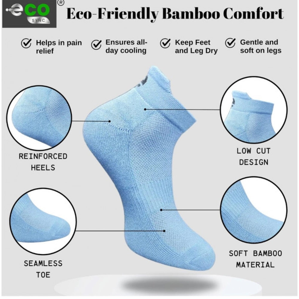4_Pair Set Unisex Casual Bamboo Cotton Printed Ankle Length · 3251