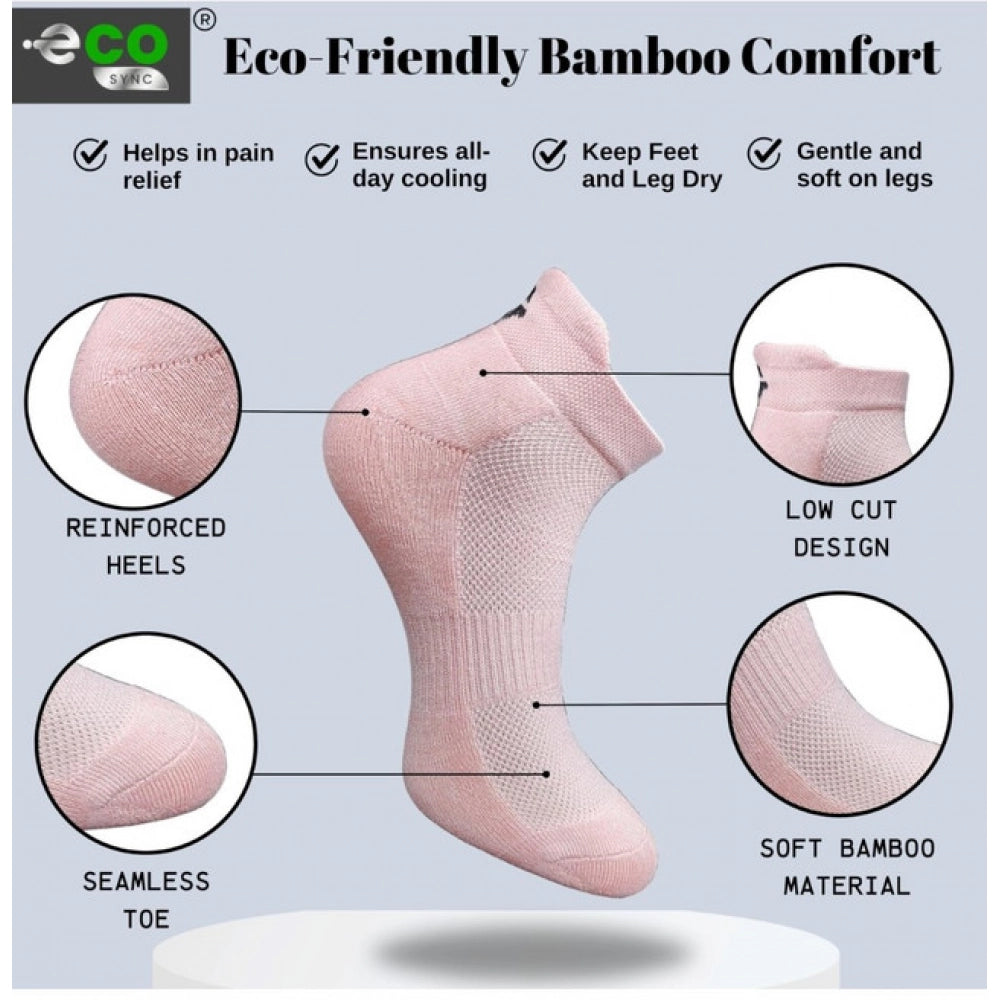 4_Pair Set Unisex Casual Bamboo Cotton Printed Ankle Length · 3254
