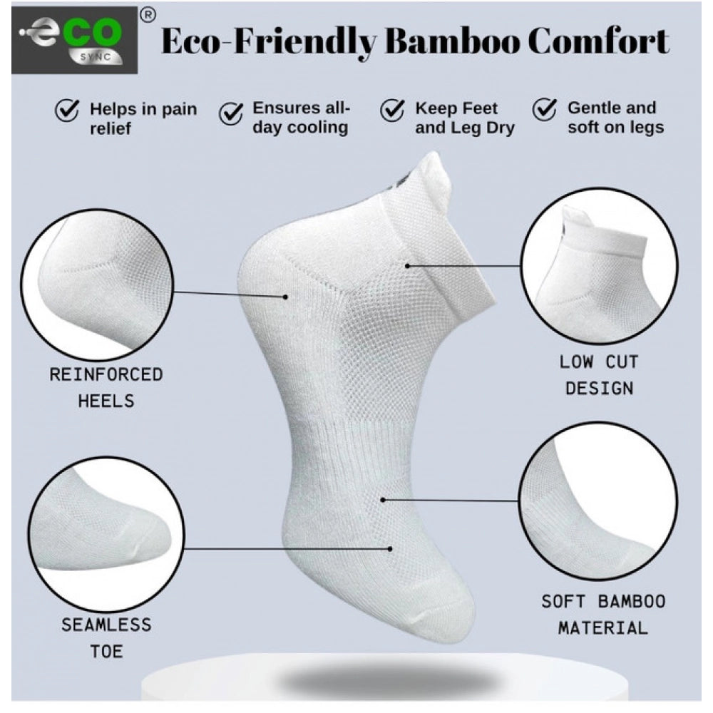 4_Pair Set Unisex Casual Bamboo Cotton Printed Ankle Length · 3258