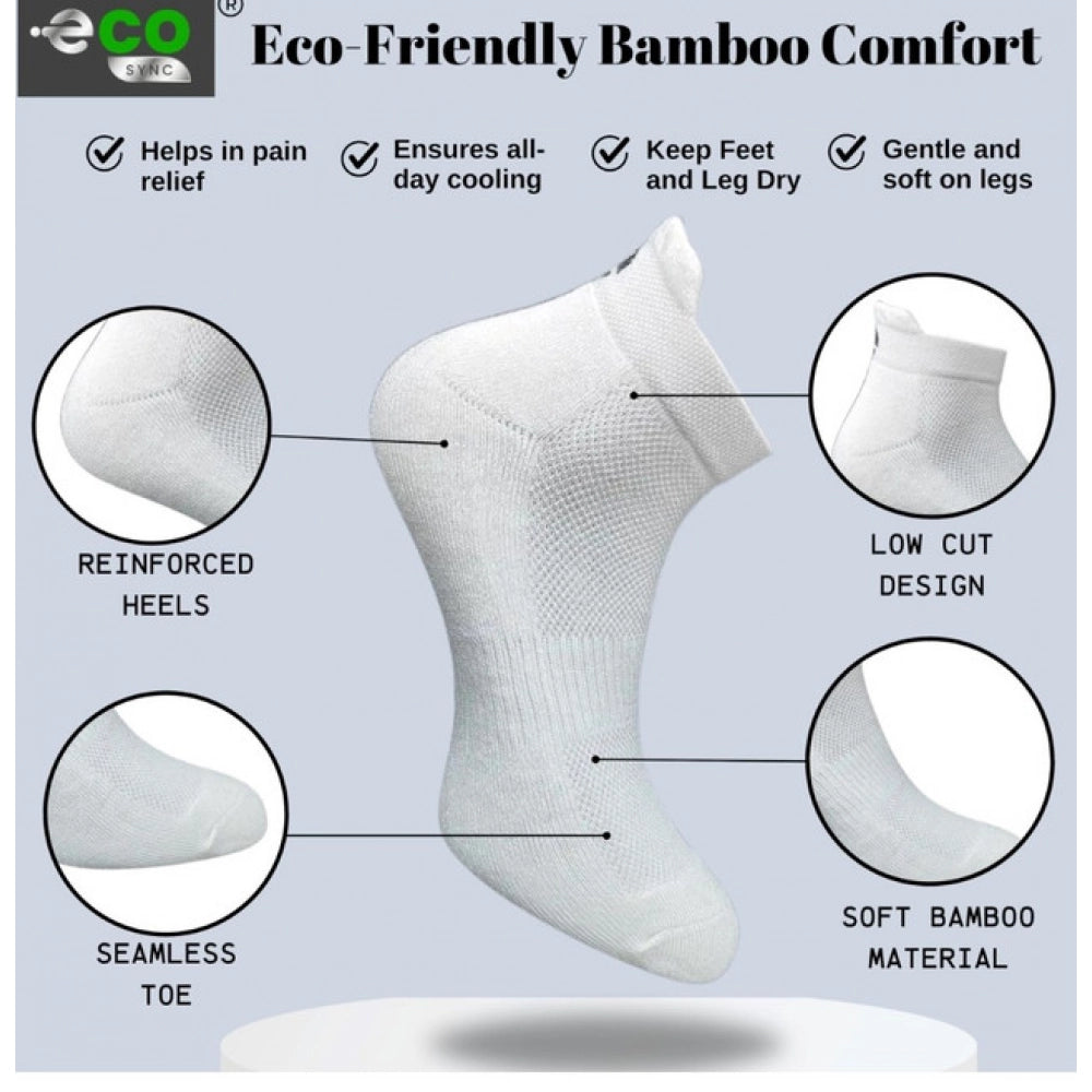 4_Pair Set Unisex Casual Bamboo Cotton Printed Ankle Length · 3259